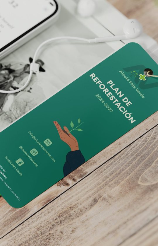 Diseño marcapaginas Alcalá Más Verde