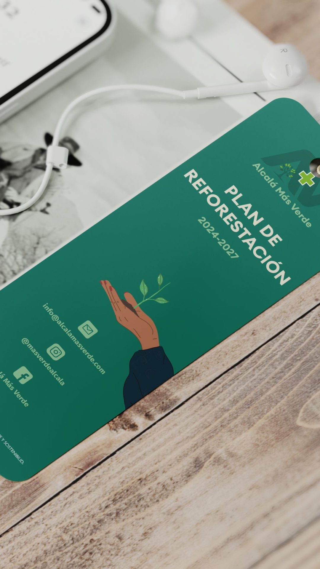 Diseño marcapaginas Alcalá Más Verde